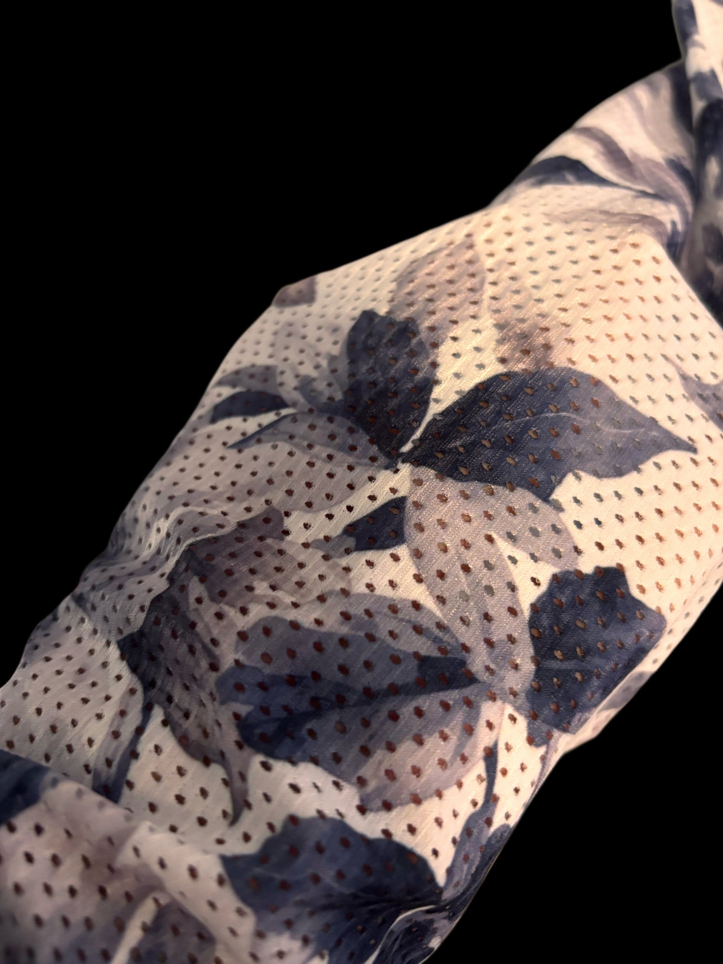 "Claire LW in Blue Floral Print Shirt - Australian Made Performance Mesh"